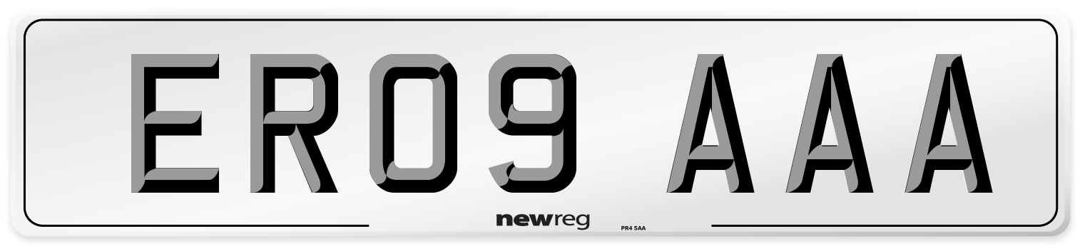 ER09 AAA Number Plate from New Reg